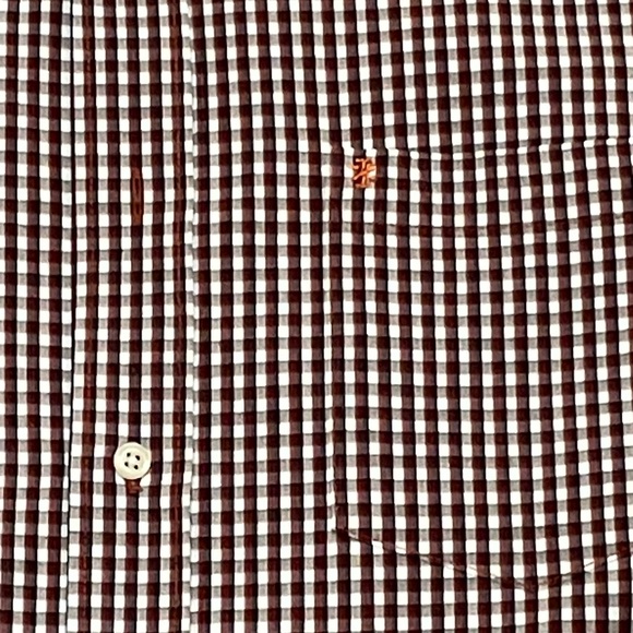 IZOD Shirt Mens‎ Large Red Stripe Button Up Long Sleeve Cotton - Picture 3 of 5